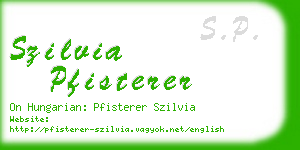 szilvia pfisterer business card